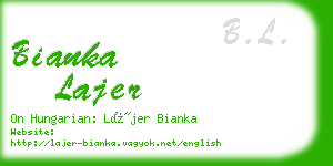 bianka lajer business card